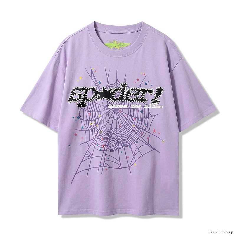 Sp5der Cobweb Style Light Purple T-shirt