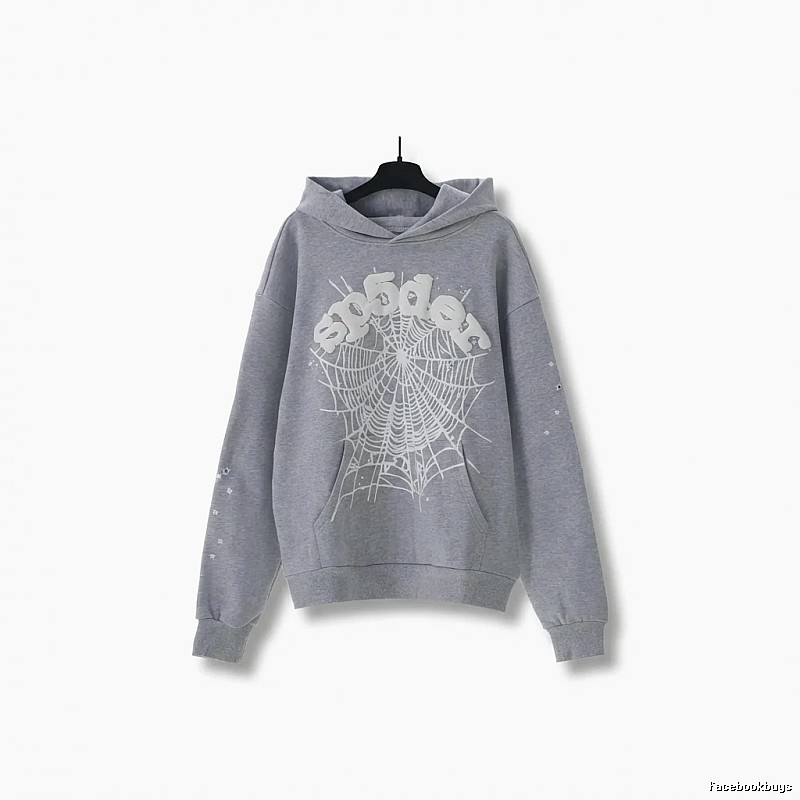 Sp5der Spider Web Print Grey Sweatshirt