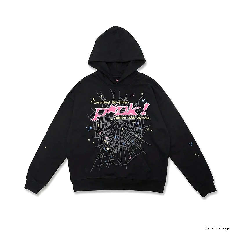 Sp5der Starry Web Style Black Hoodie