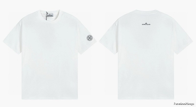 Stone Island Badge Minimalist Style White Short-sleeve T-shirt