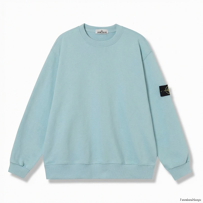 Stone Island Basic Style Casual Light Blue Sweatshirt