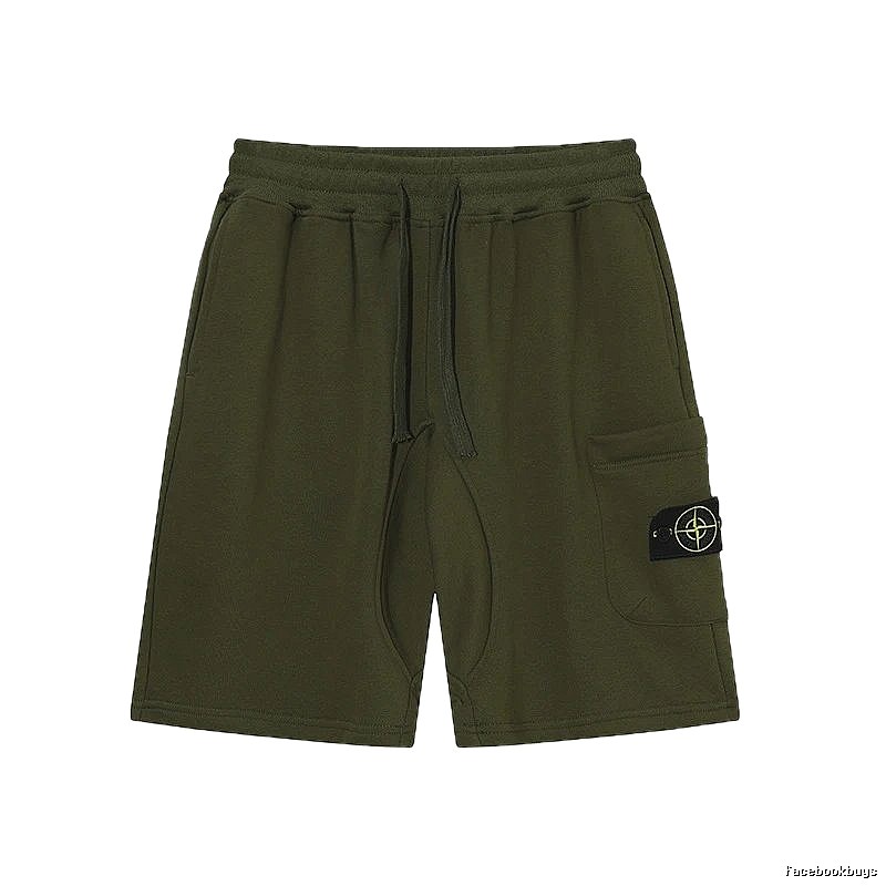 Stone Island Classic Functional Style Army Green Casual Shorts