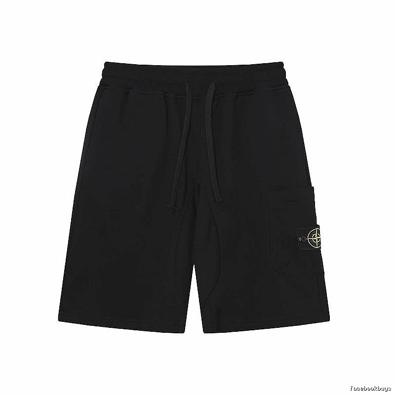 Stone Island Compass Collection Workwear Style Black Shorts