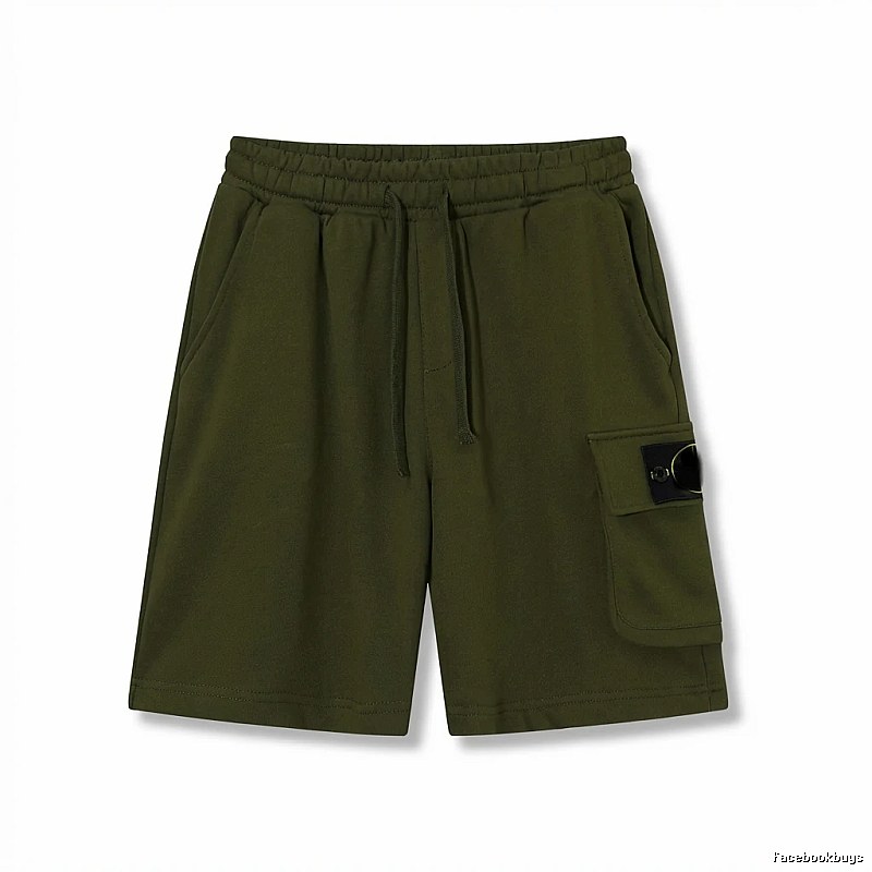 Stone Island military green work-style shorts