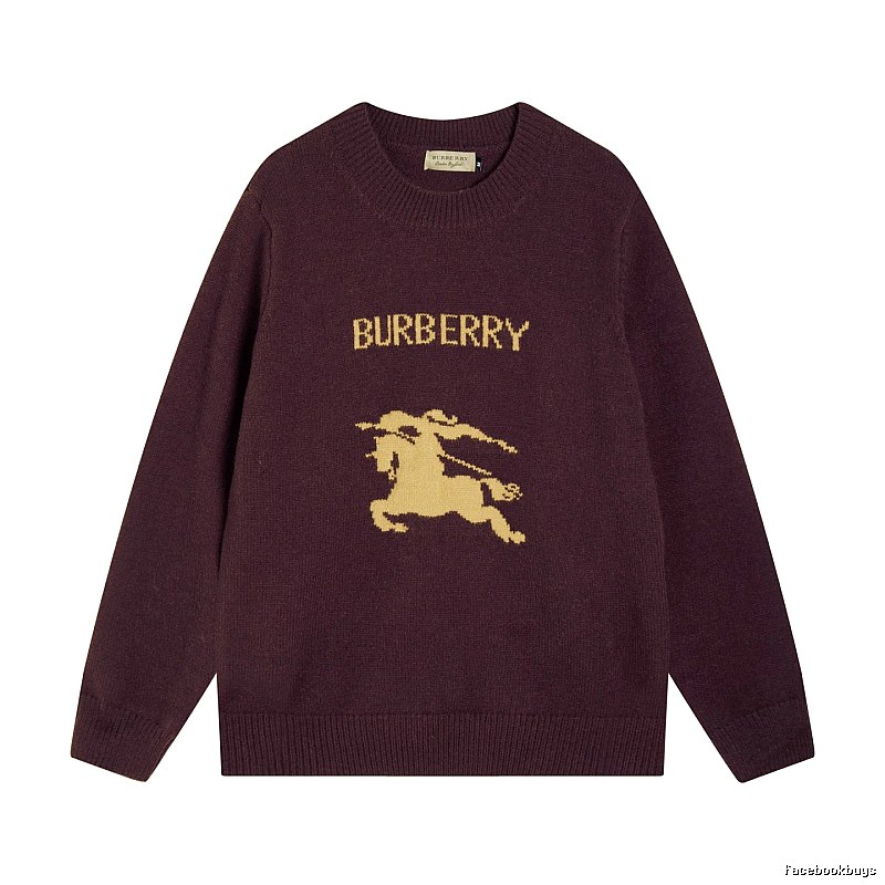 Streetwear Rotation Wool Knit Sweater by Burberry with Graphic Lettering