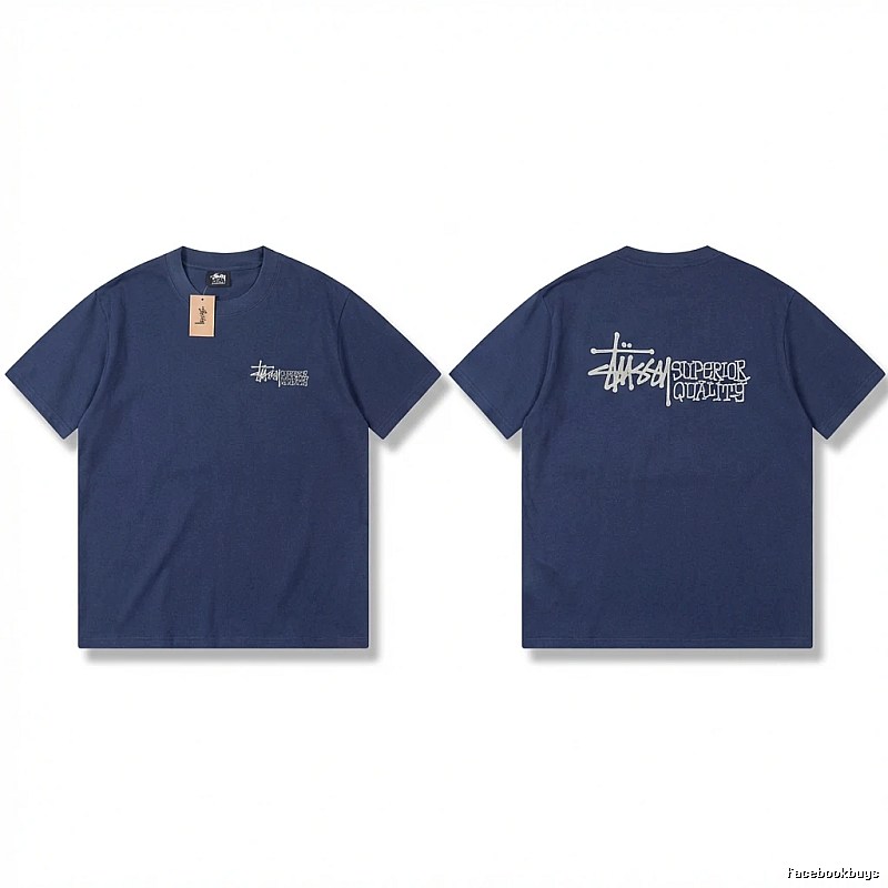 Stussy basic casual dark blue T-shirt