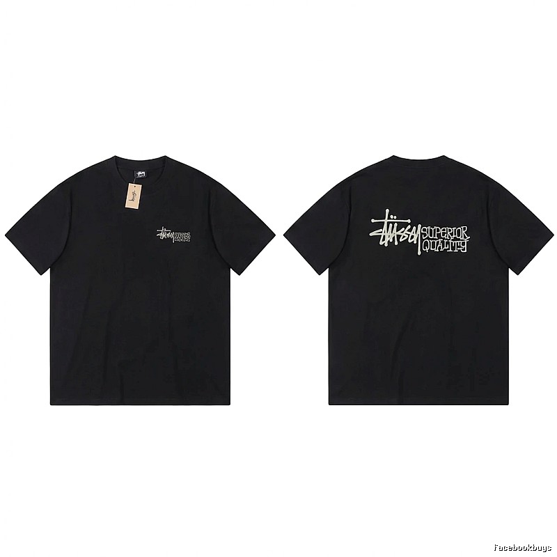 Stussy basic simple style black T-shirt