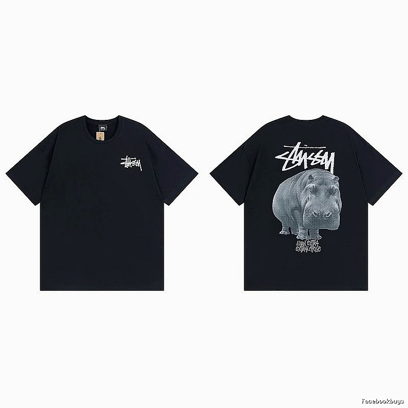 Stussy Black Spider Graphic T-Shirt Match Day Logo