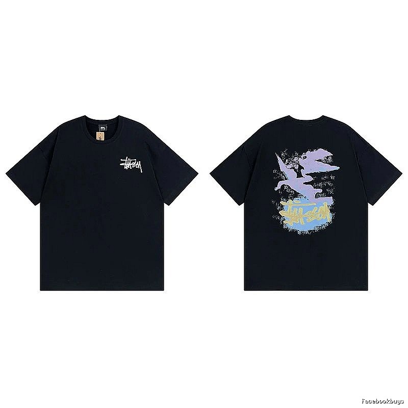 Stussy Black Spider Graphic T-Shirt Training Look Logo