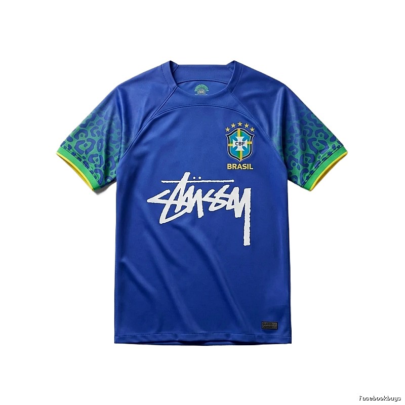 Stussy Brazil National Team Co-branded Blue T-shirt