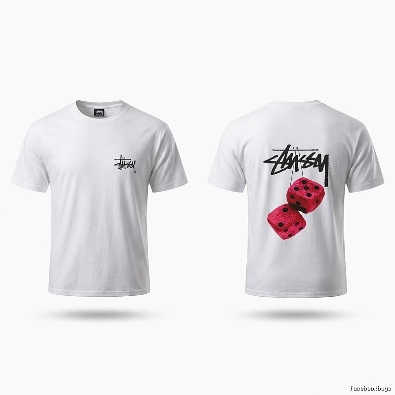 Stussy Dice Print White T-shirt