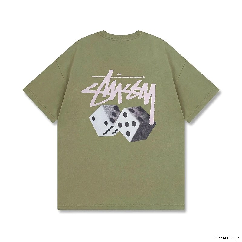 Stussy Dice Trend Brand Olive Green T-shirt