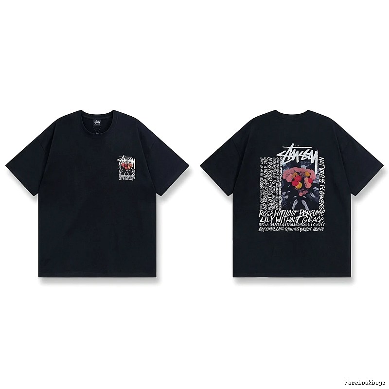 Stussy Floral Style Black T-shirt
