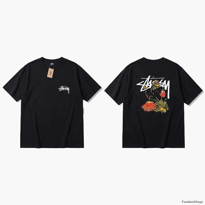Stussy Floral Style Black T-shirt