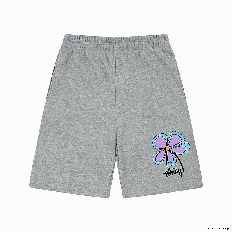 Stussy floral-style gray shorts