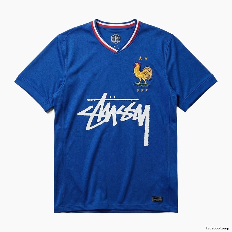 Stussy France National Team Co-branded Blue T-shirt