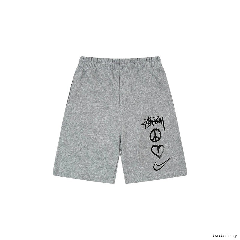 Stussy graffiti-style gray shorts