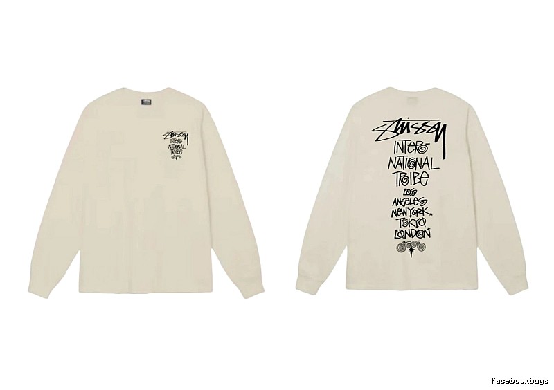 Stussy graffiti-style off-white long-sleeve