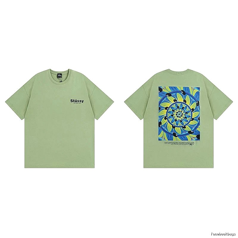 Stussy Green Spider Graphic T-Shirt Outdoor Days Logo