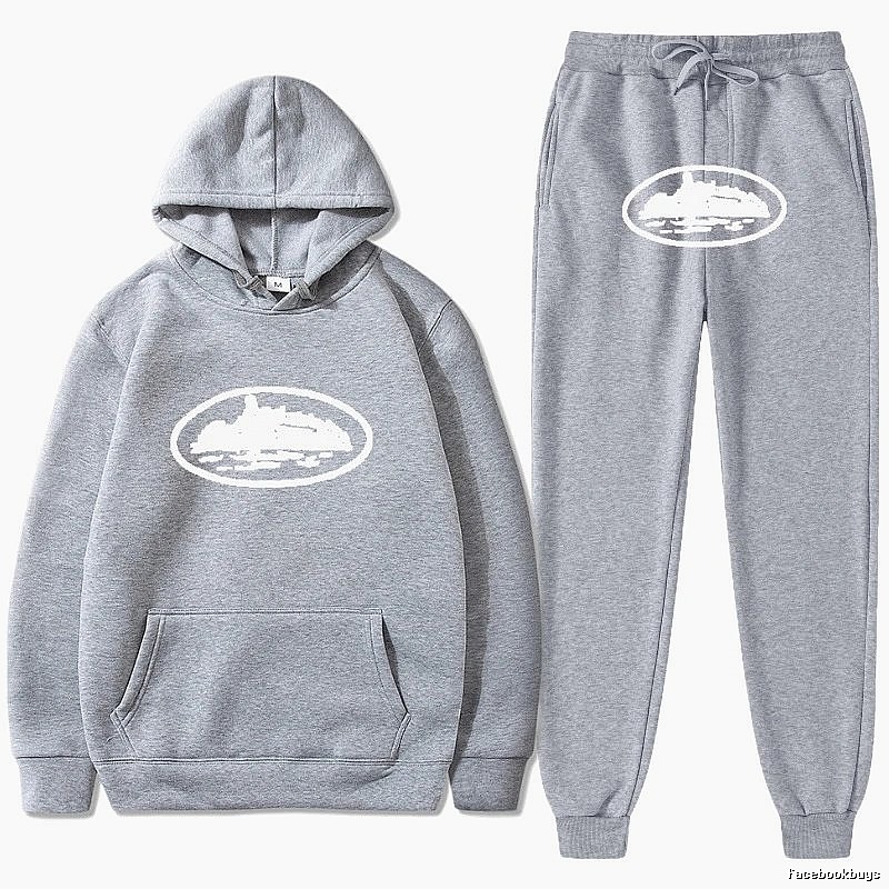 Stussy Light Gray Tracksuit Set Layered Outfit Logo