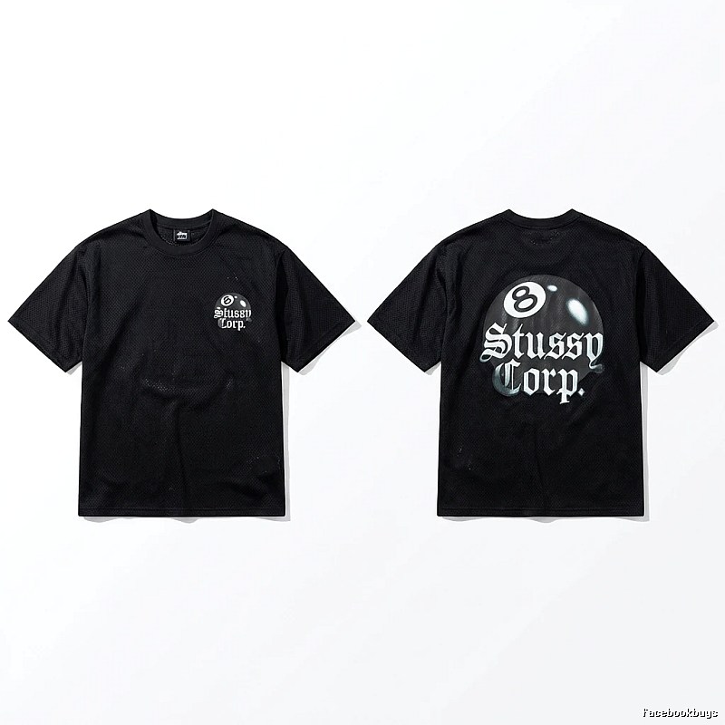 Stussy No.8 Retro Style Black T-shirt