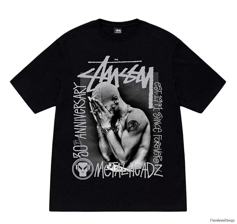 Stussy Statement Graphic T-shirt Black White Stussy for Easy Pairing