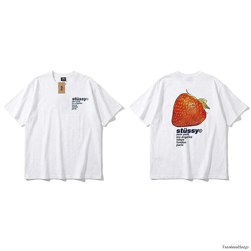 Stussy Strawberry Print White T-shirt