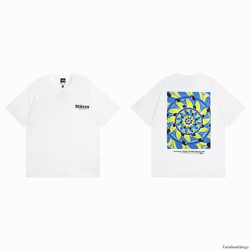 Stussy White Spider Graphic T-Shirt Clean Finish Logo