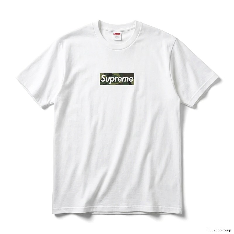 Supreme Camouflage Simple White T-shirt