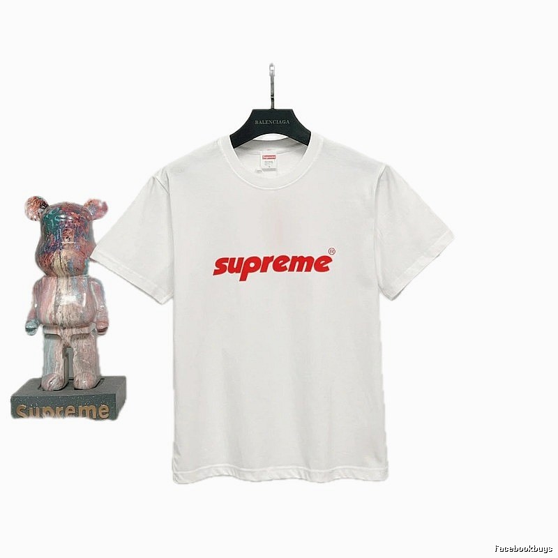 Supreme Classic Logo Street Style White T-shirt