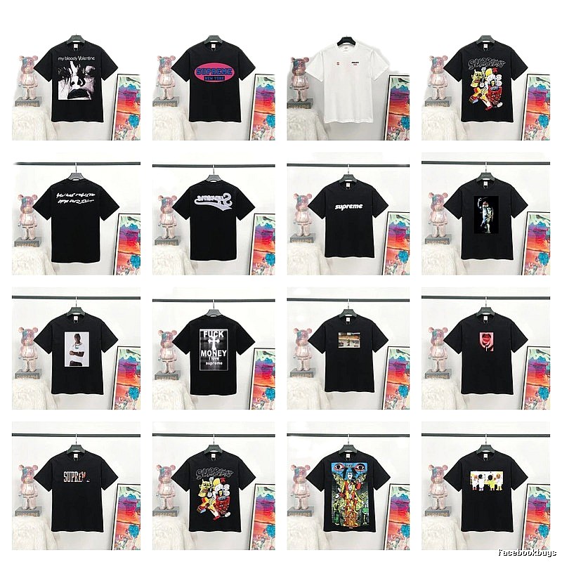 Supreme Printed Street Style Black T-Shirt