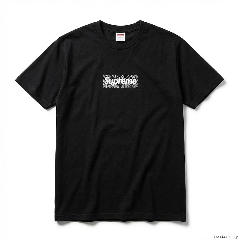 Supreme - printed trendy black T - shirt