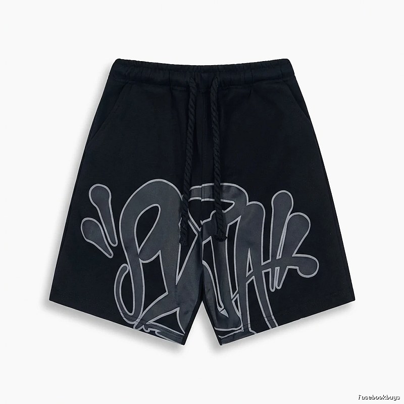 SynaWorld Graffiti-style Black Shorts