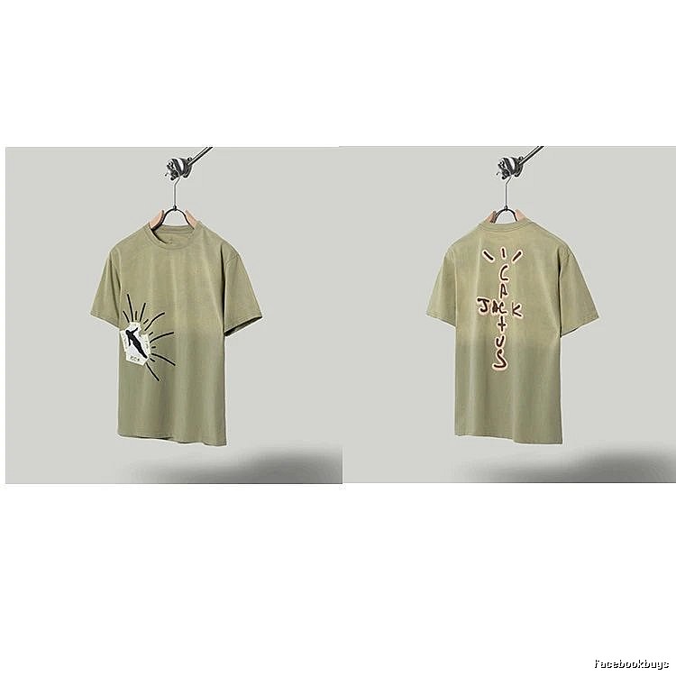 Travis Scott Cactus Jack Streetwear Khaki Green T-Shirt