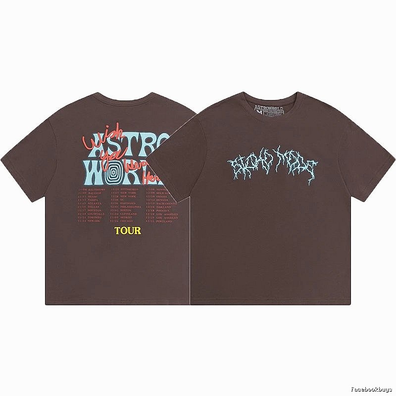 Travis Scott Logo Detail Graphic T-shirt Brown Travis Scott with Relaxed Feel