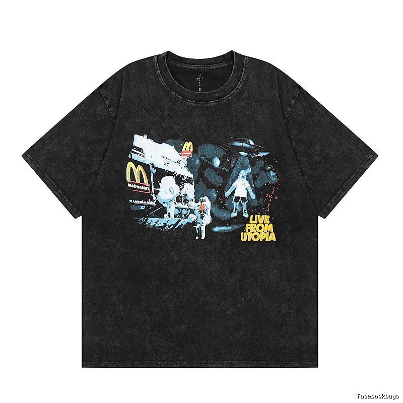 Travis Scott Premium Style Graphic T-shirt Brown Travis Scott for Resort Outfits
