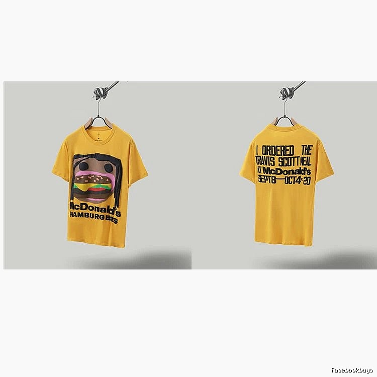 Travis Scott x McDonald's Co-branded Street Style Yellow T-Shirt