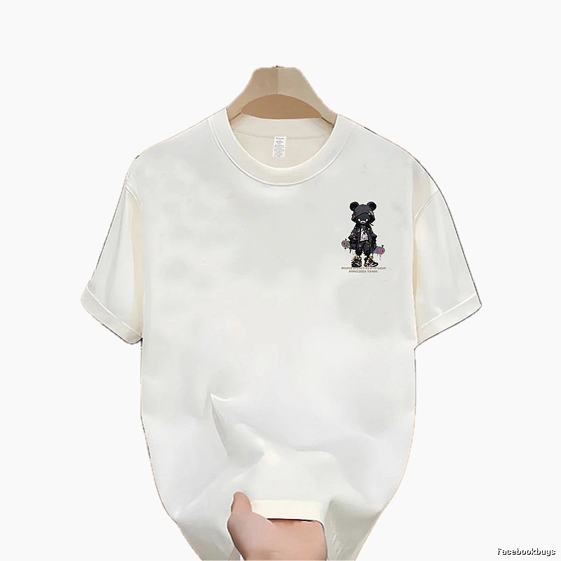 Trendy Brand Violent Bear Street Style Off-white Short Sleeve T-shirt