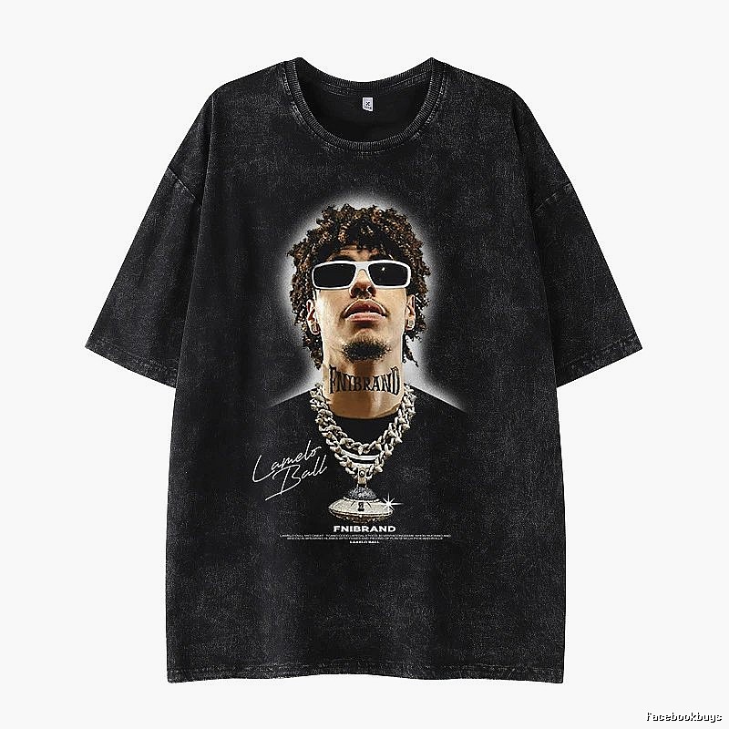Tupac Daily Portrait graphic T-shirt Black Tupac Collage for City Outfits