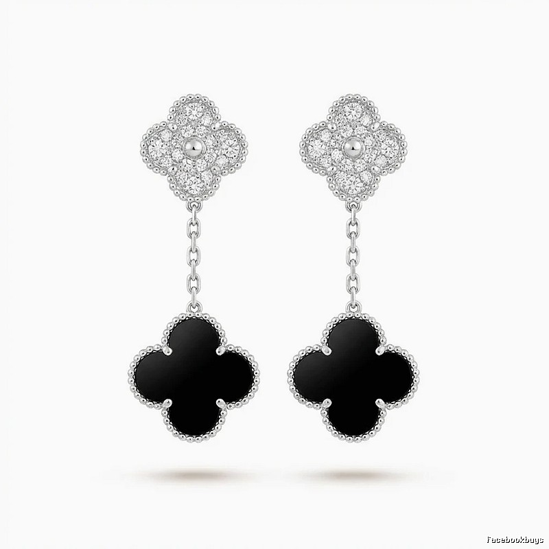 Van Cleef & Arpels Alhambra Black Onyx Earrings