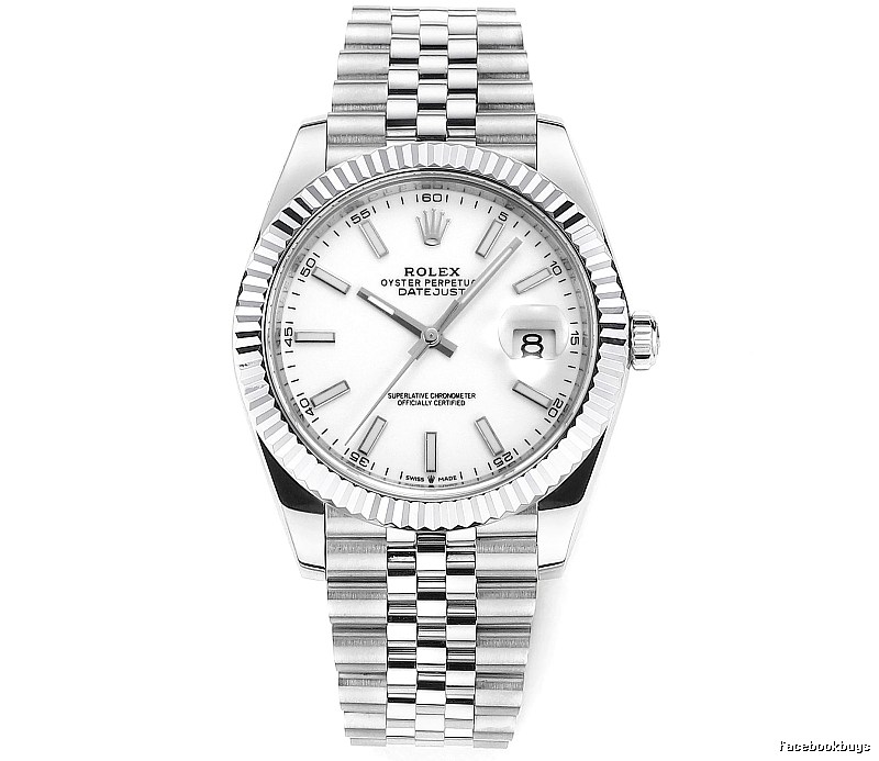 White Baton Dial Datejust Automatic Watch - Rolex Layering Edit