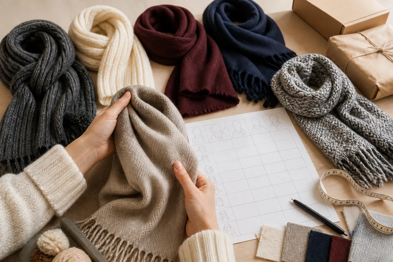 FacebookBuys Spreadsheet Winter Scarf Guide visual guide for facebookbuys